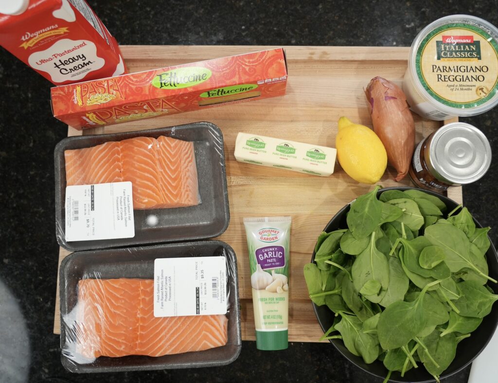 Photo of all ingredients laid out on a cutting board