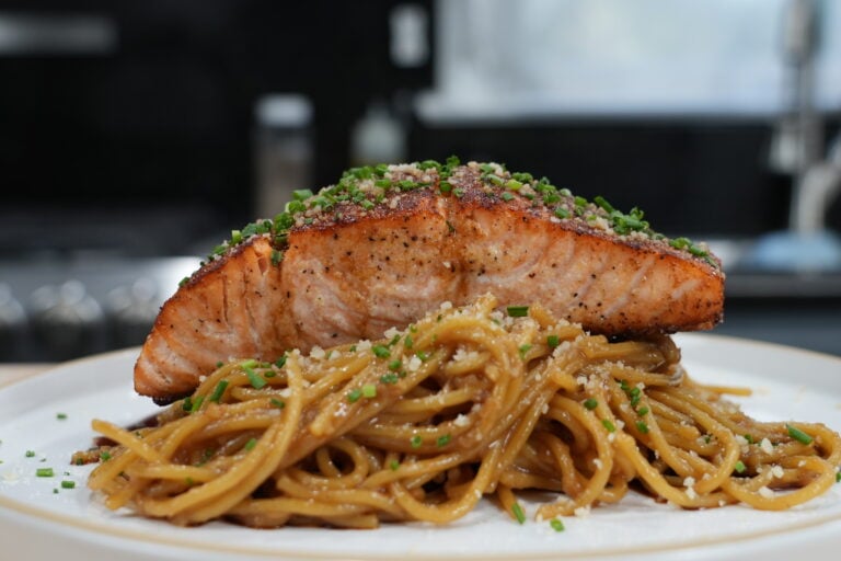 SGN Salmon Garlic Noodles Scaled