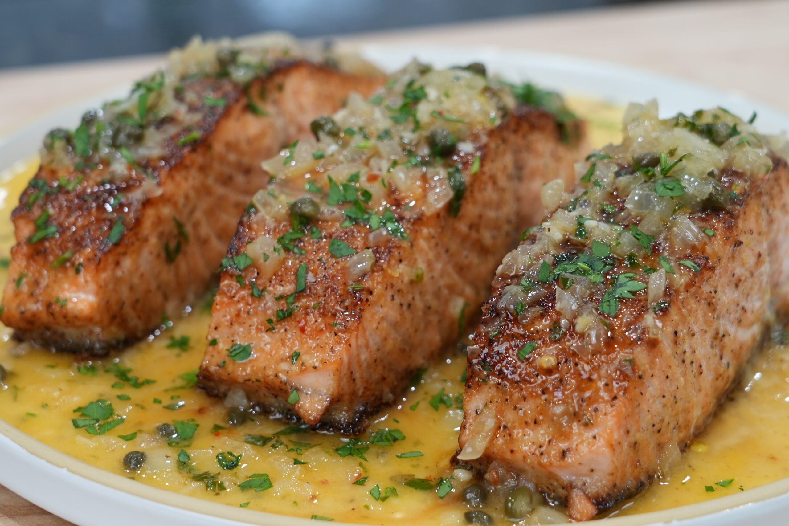 Salmon Piccata Recipe by Mr.Make it Happen on mrmakeithappen.com