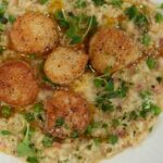 Brown Butter Scallop Risotto with Pancetta, Peas & Parmesan - ture1 2