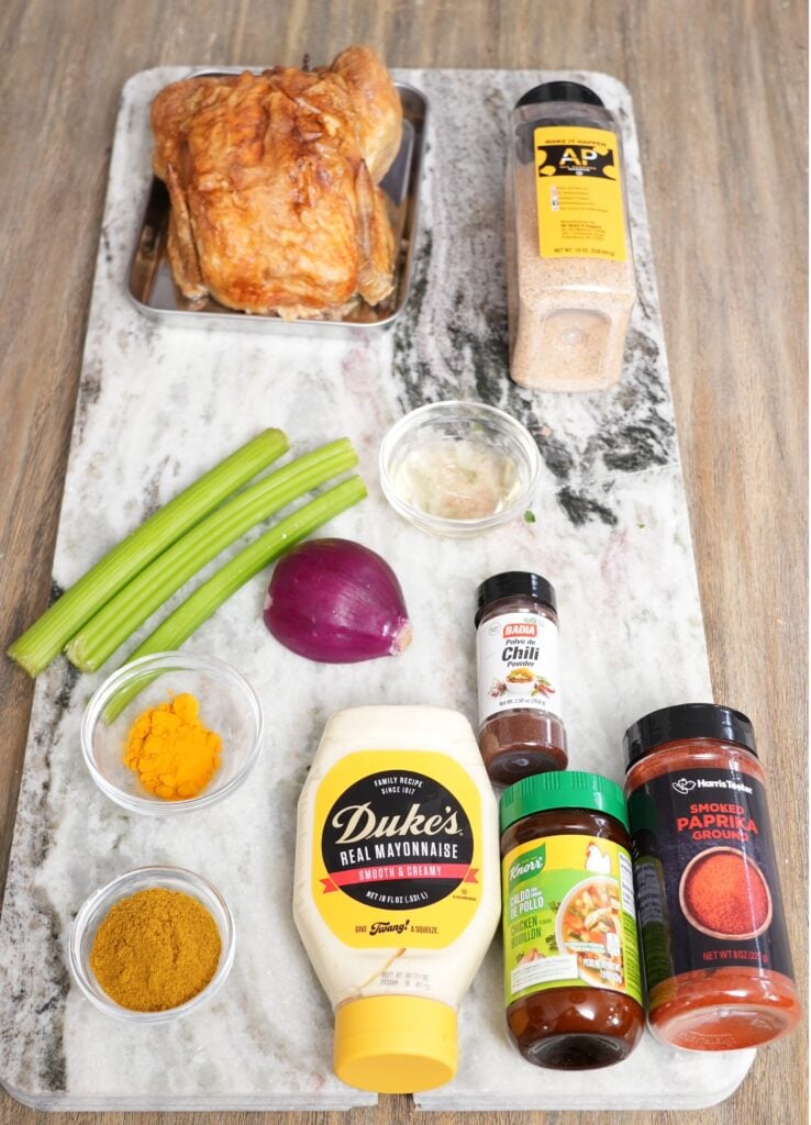 Curry Chicken Salad Recipe featured on mrmakeithappen.com