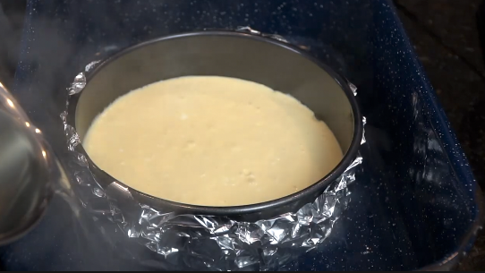 Red velvet cake layers cooling on rack