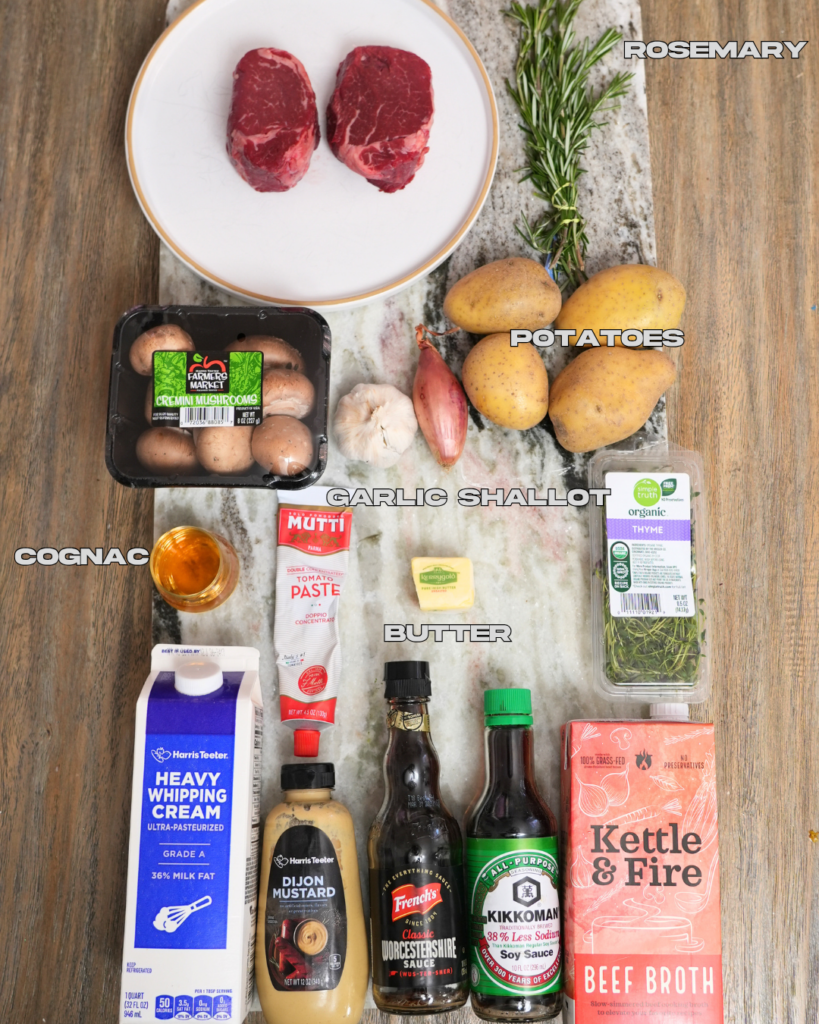 Fresh shallot for Steak Diane cognac mushroom sauce